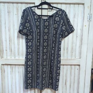 Hollister, Navy Blue Floral Boho Mini Dress. Large
